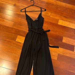 Fashion Nova Black Ribbed Jumpsuit